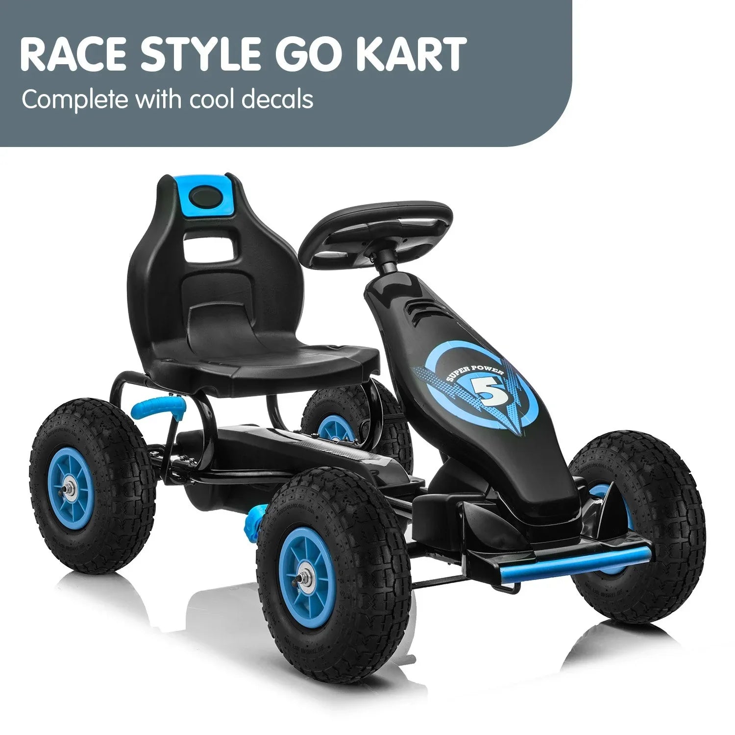 Kahuna G18 Kids Ride On Pedal Go Kart - Blue - Mekamart Australia