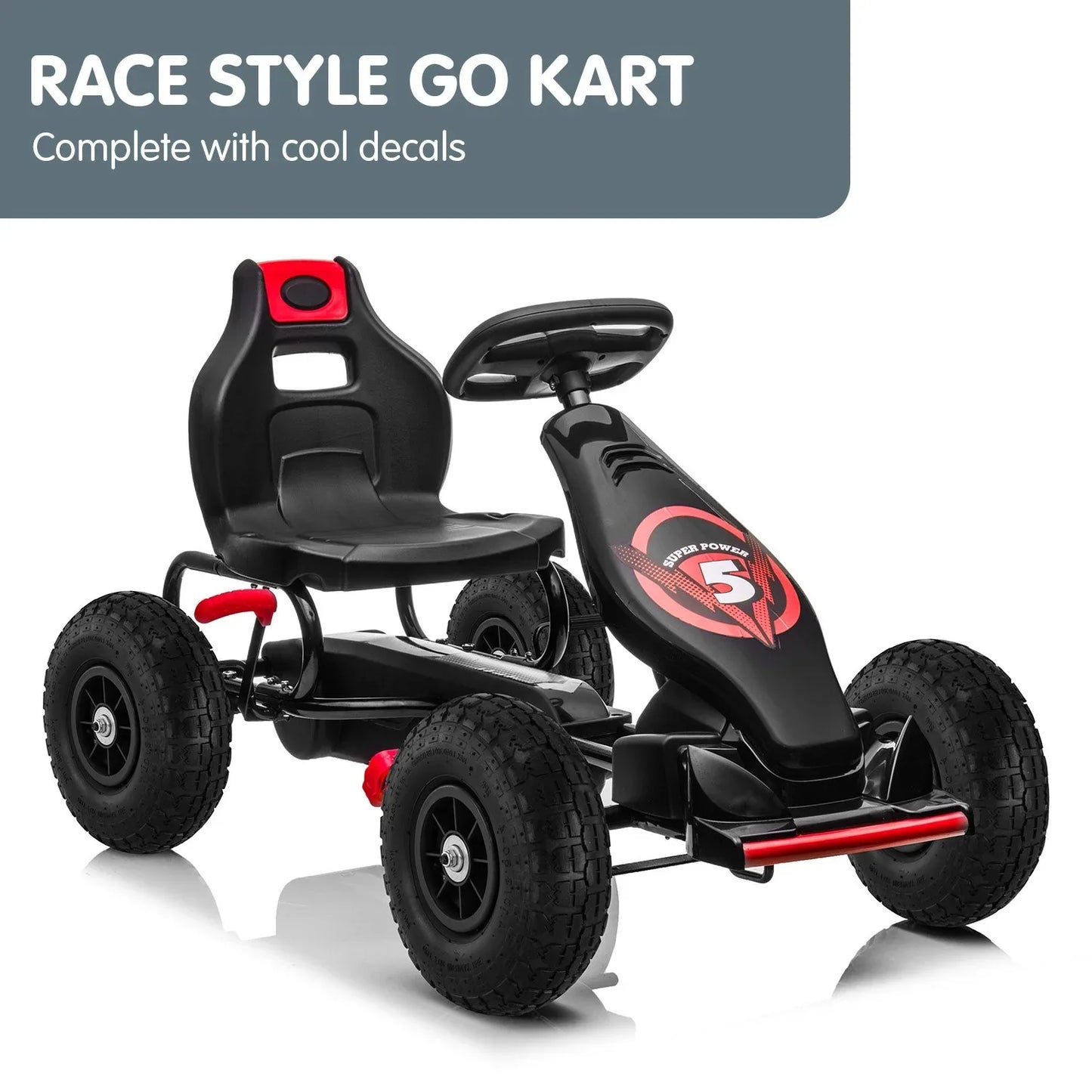 Kahuna G18 Kids Ride On Pedal Powered Go Kart Racing Style - Red - Mekamart Australia