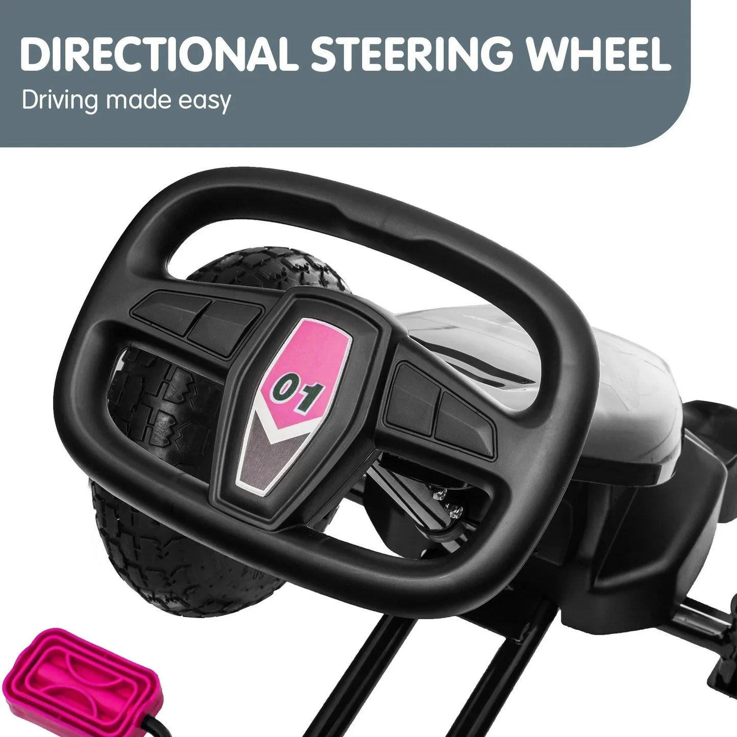 Kahuna G18 Kids Ride On Pedal Go Kart - Rose Pink - Mekamart Australia