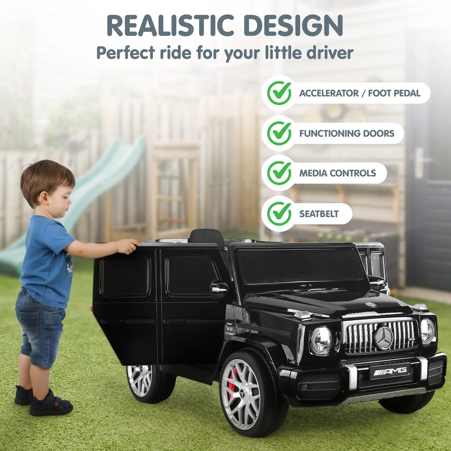 Kahuna Mercedes Benz AMG Licensed G63 Kids Electric Ride On Car Remote Control Dual 25W Motors Music Player LED Lights - Mekamart Australia