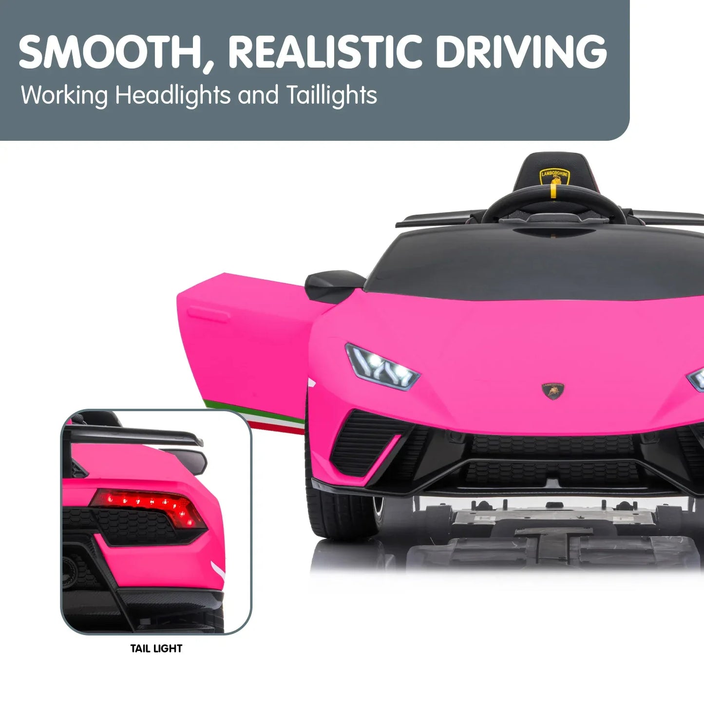 Kahuna Lamborghini Performante Kids Electric Ride On Car Remote Control by Kahuna - Pink - Mekamart Australia