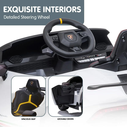 Kahuna Lamborghini Performante Kids Electric Ride On Car Remote Control by Kahuna - White - Mekamart Australia