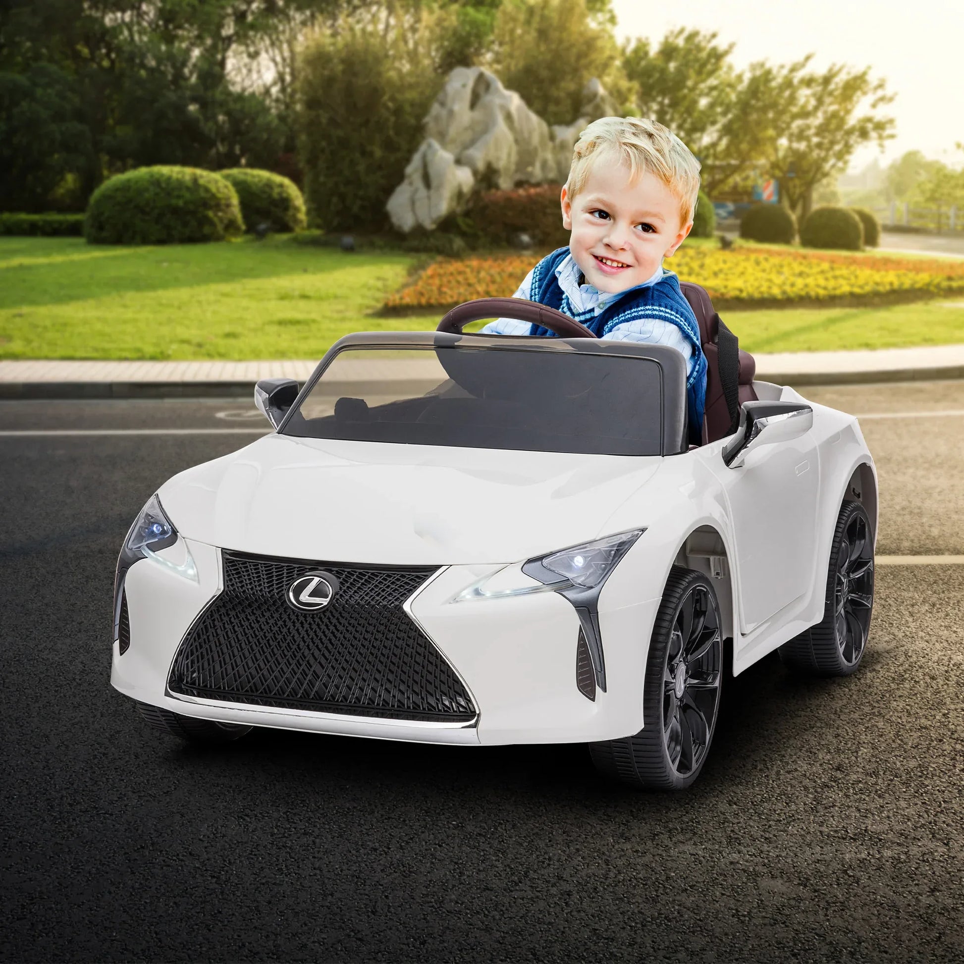 Kahuna Licensed Lexus Lc 500 Kids Electric Ride On Car - White - Mekamart Australia