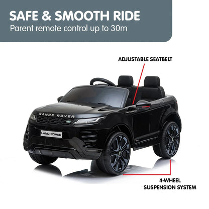 Kahuna Land Rover Licensed Kids Electric Ride On Car Remote Control - Black - Mekamart Australia