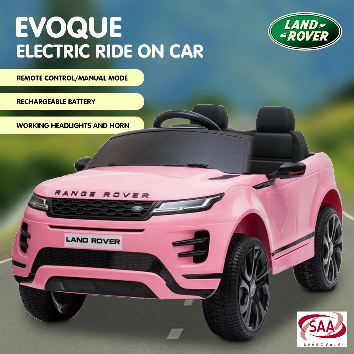 Kahuna Land Rover Licensed Kids Electric Ride On Car Remote Control - Pink - Mekamart Australia