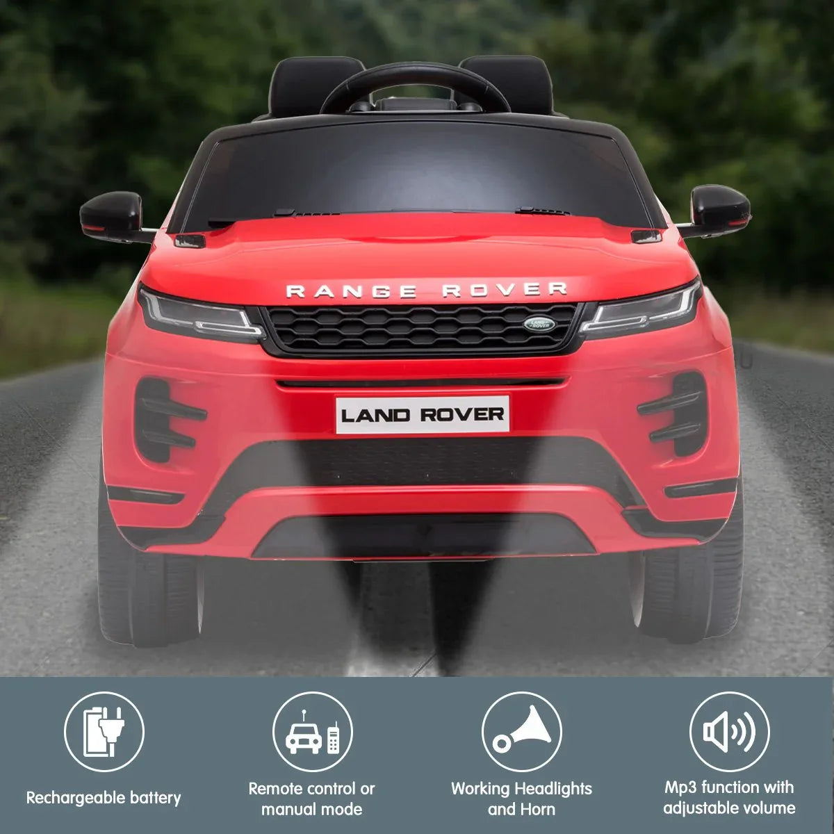 Kahuna Land Rover Licensed Kids Electric Ride On Car Remote Control - Red - Mekamart Australia