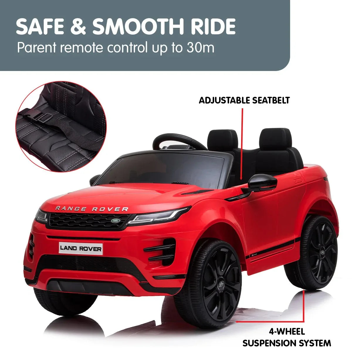Kahuna Land Rover Licensed Kids Electric Ride On Car Remote Control - Red - Mekamart Australia
