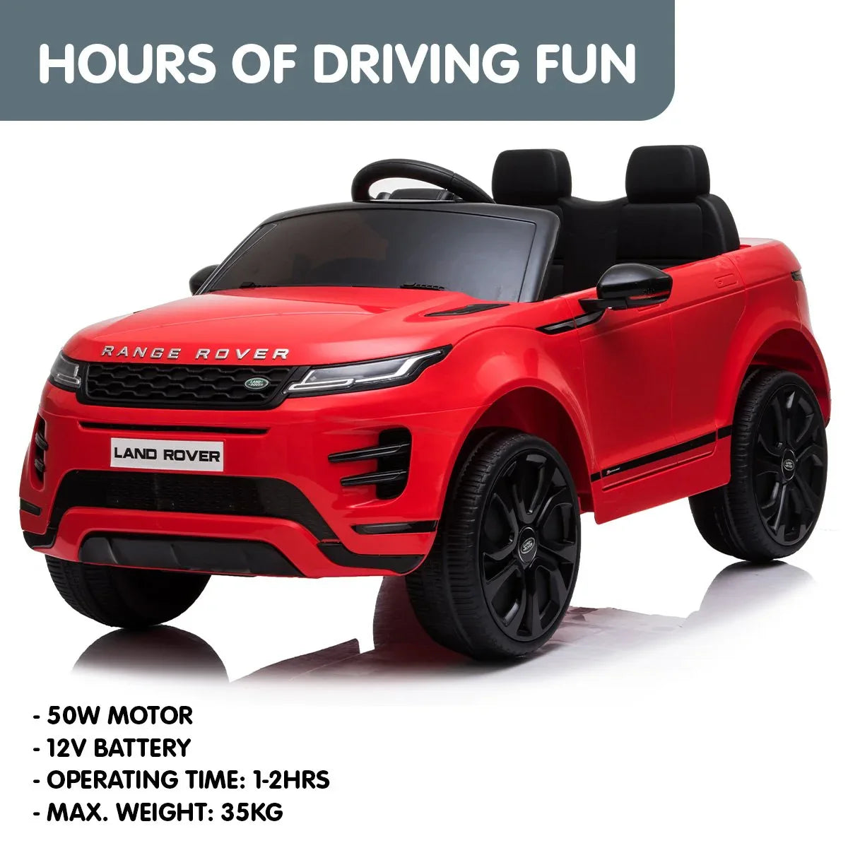 Kahuna Land Rover Licensed Kids Electric Ride On Car Remote Control - Red - Mekamart Australia