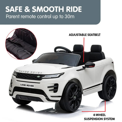 Kahuna Land Rover Licensed Kids Electric Ride On Car Remote Control - White - Mekamart Australia