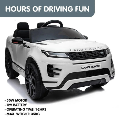 Kahuna Land Rover Licensed Kids Electric Ride On Car Remote Control - White - Mekamart Australia