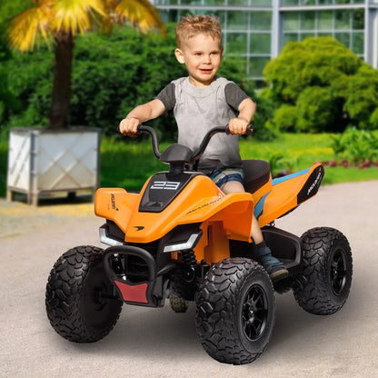 Kahuna Licensed MCL35 McLaren Kids Toy Ride On Electric Quad Bike - Orange - Mekamart Australia