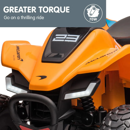 Kahuna Licensed MCL35 McLaren Kids Toy Ride On Electric Quad Bike - Orange - Mekamart Australia