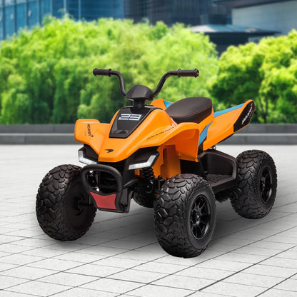 Kahuna Licensed MCL35 McLaren Kids Toy Ride On Electric Quad Bike - Orange - Mekamart Australia