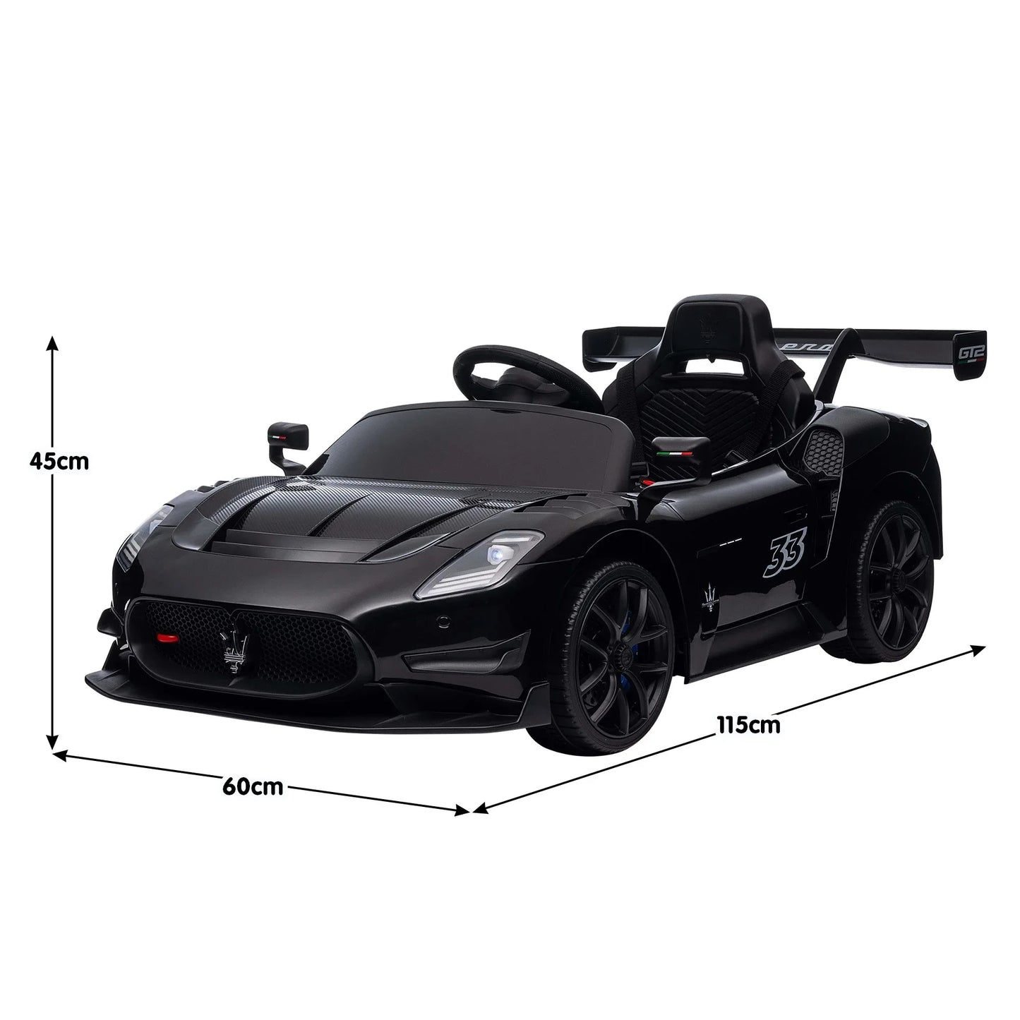 Kahuna Maserati MC20 GT2 Licensed Electric Kids Ride On Race Car Black - Mekamart Australia