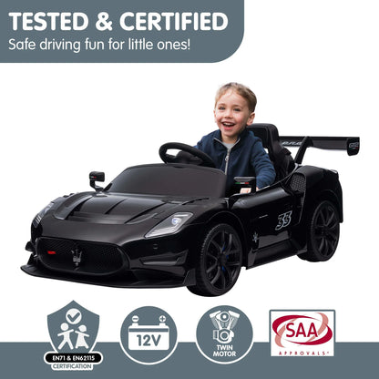 Kahuna Maserati MC20 GT2 Licensed Electric Kids Ride On Race Car Black - Mekamart Australia