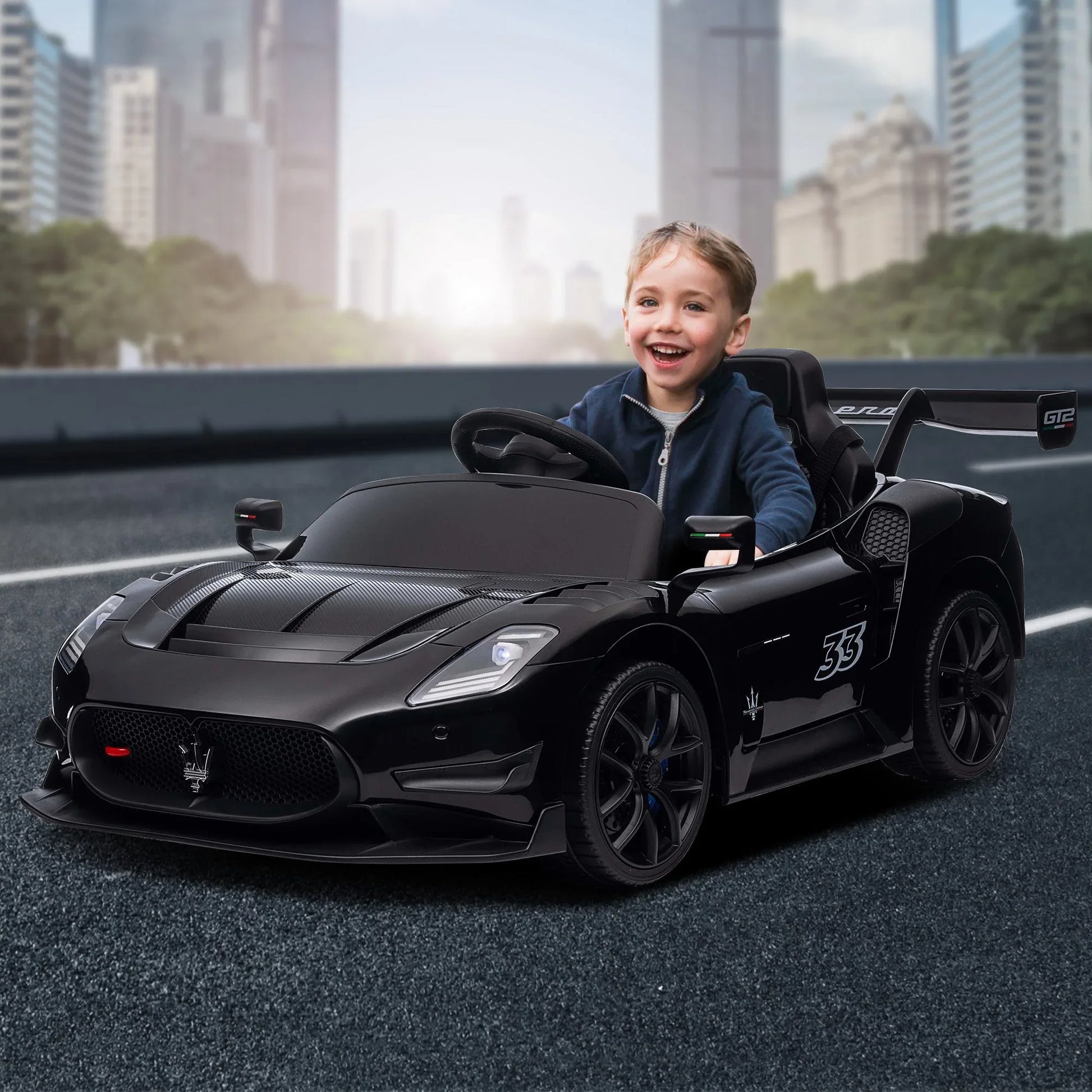 Kahuna Maserati MC20 GT2 Licensed Electric Kids Ride On Race Car Black - Mekamart Australia