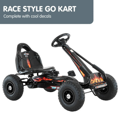 Kahuna G95 Kids Ride On Pedal-Powered Go Kart - Black - Mekamart Australia