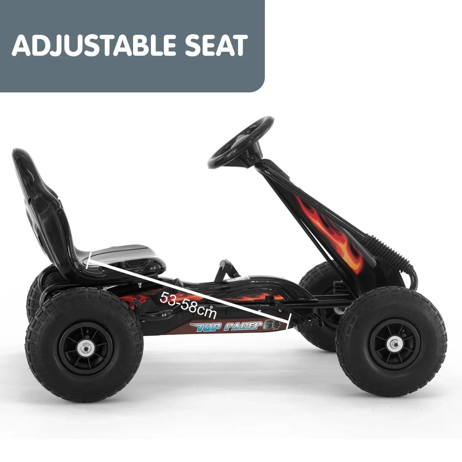 Kahuna G95 Kids Ride On Pedal-Powered Go Kart - Black - Mekamart Australia