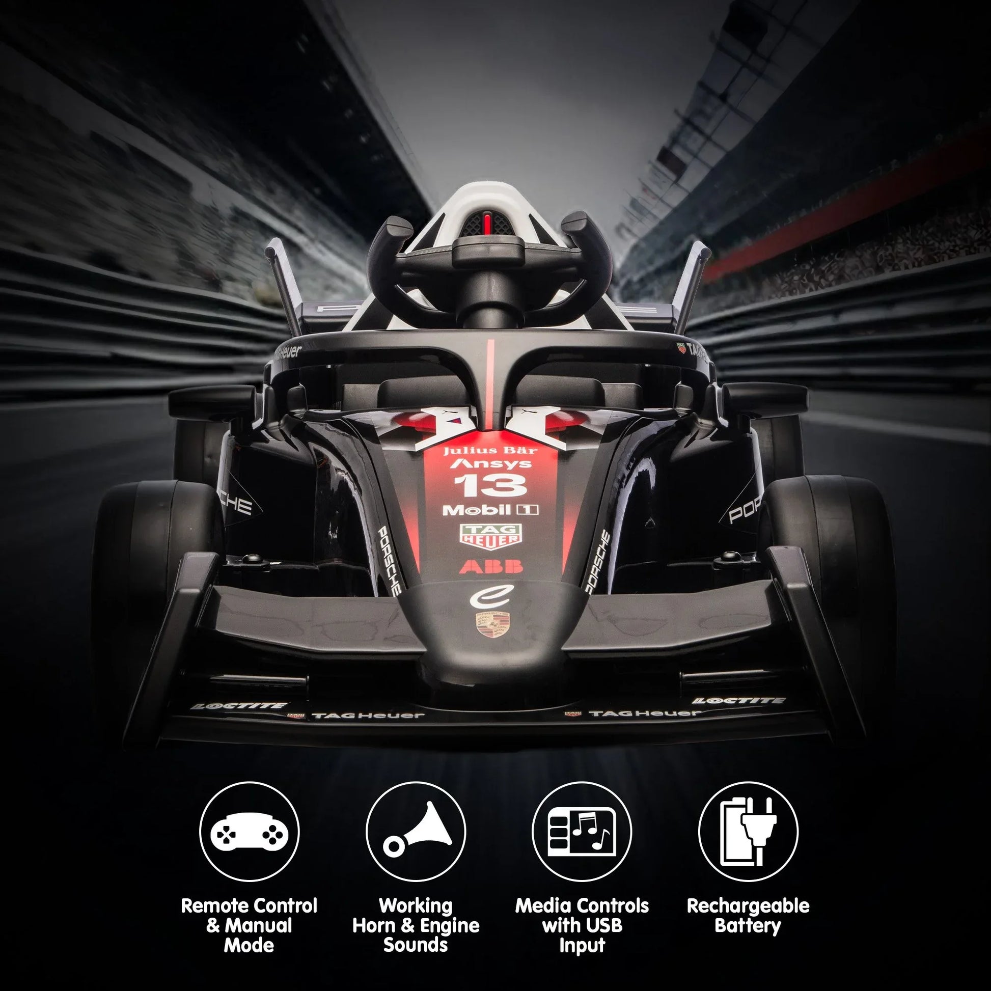 Kahuna Porsche Formula E Kids Electric Ride-on Car With Remote Control - Mekamart Australia