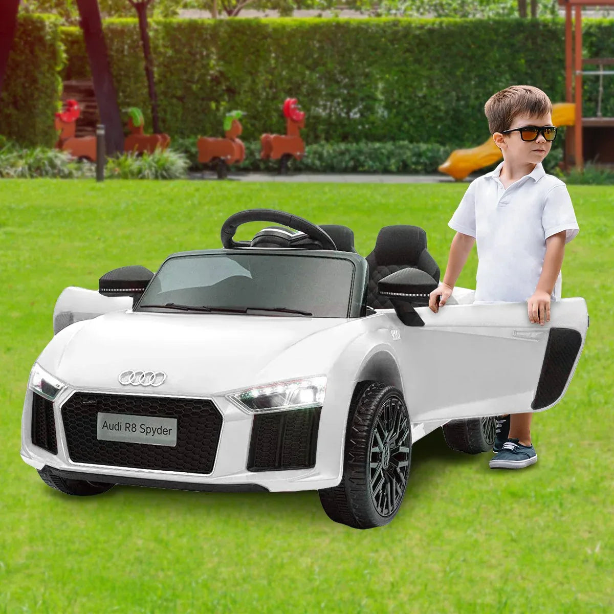 Kahuna Kahuna R8 Spyder Audi Licensed Kids Electric Ride On Car Remote Control - White - Mekamart Australia