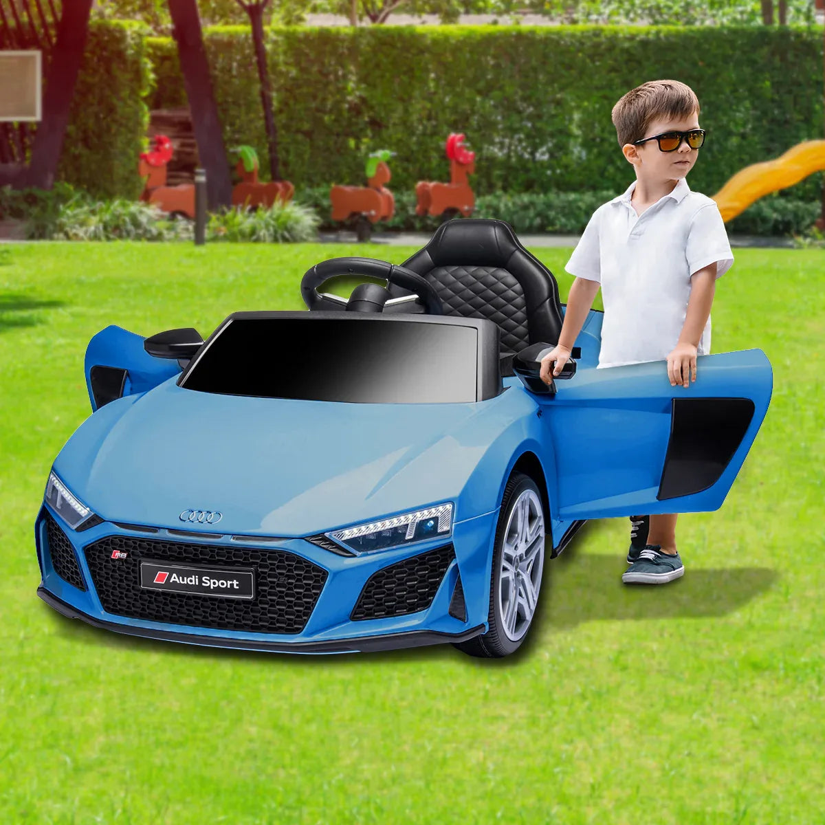Kahuna Audi Sport Licensed Kids Electric Ride On Car Remote Control - Blue - Mekamart Australia