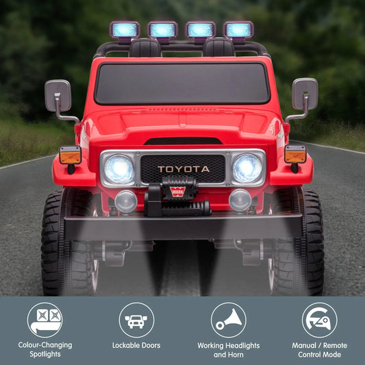 Kahuna Licensed Toyota FJ-40 Electric Kids Ride On Car by Kahuna - Red - Mekamart Australia