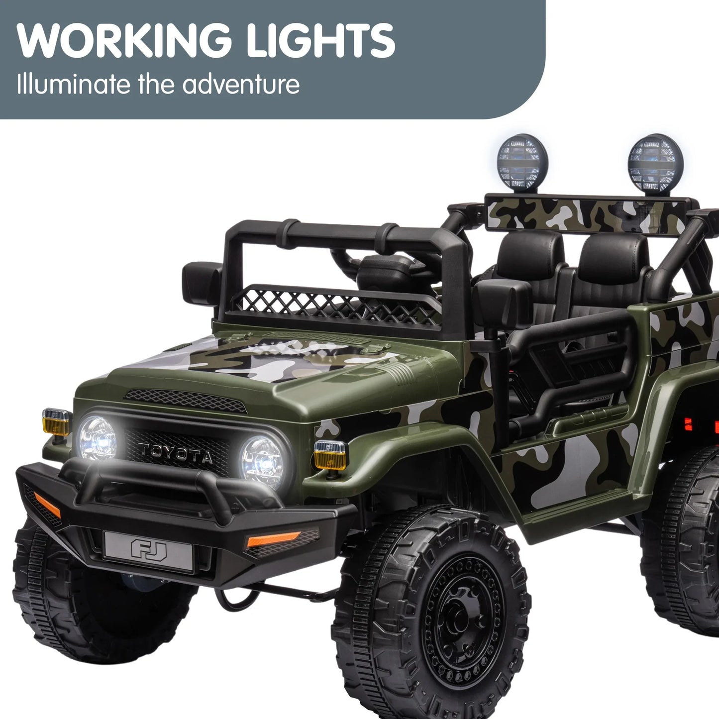 Kahuna Authorised Toyota FJ Cruiser Kids Electric Ride On Car - Green - Mekamart Australia