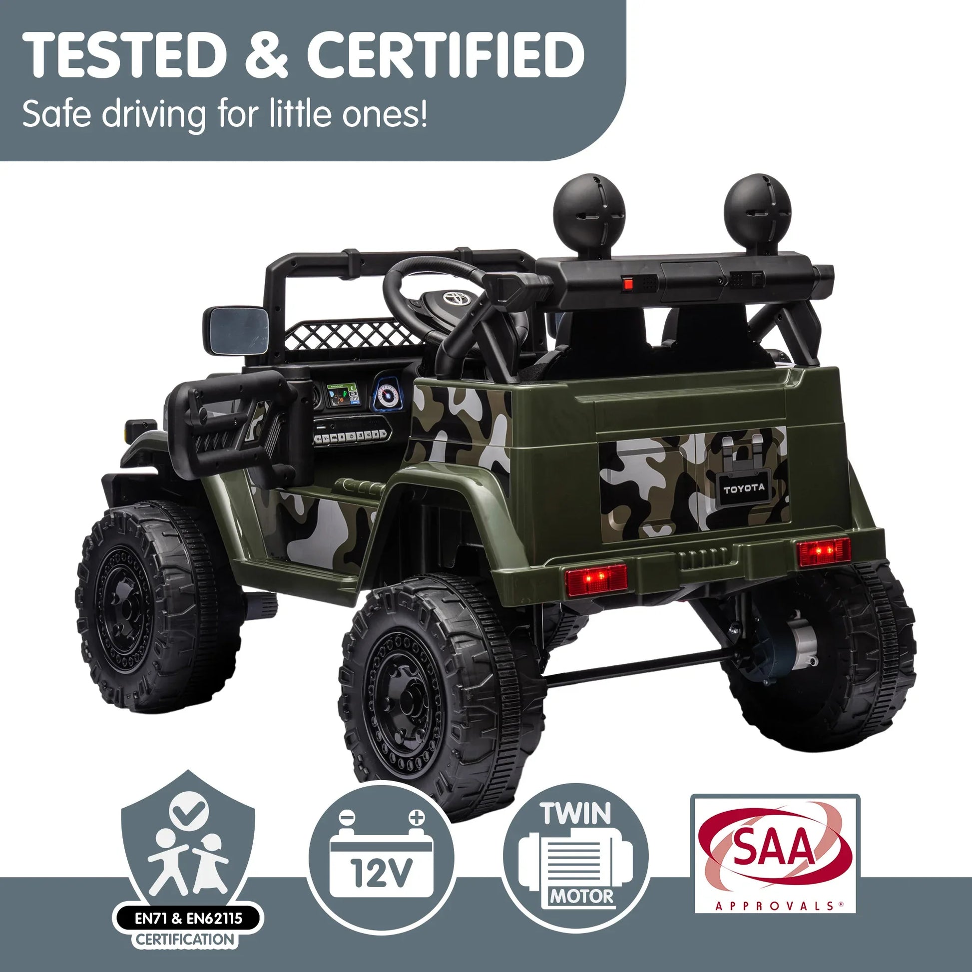 Kahuna Authorised Toyota FJ Cruiser Kids Electric Ride On Car - Green - Mekamart Australia
