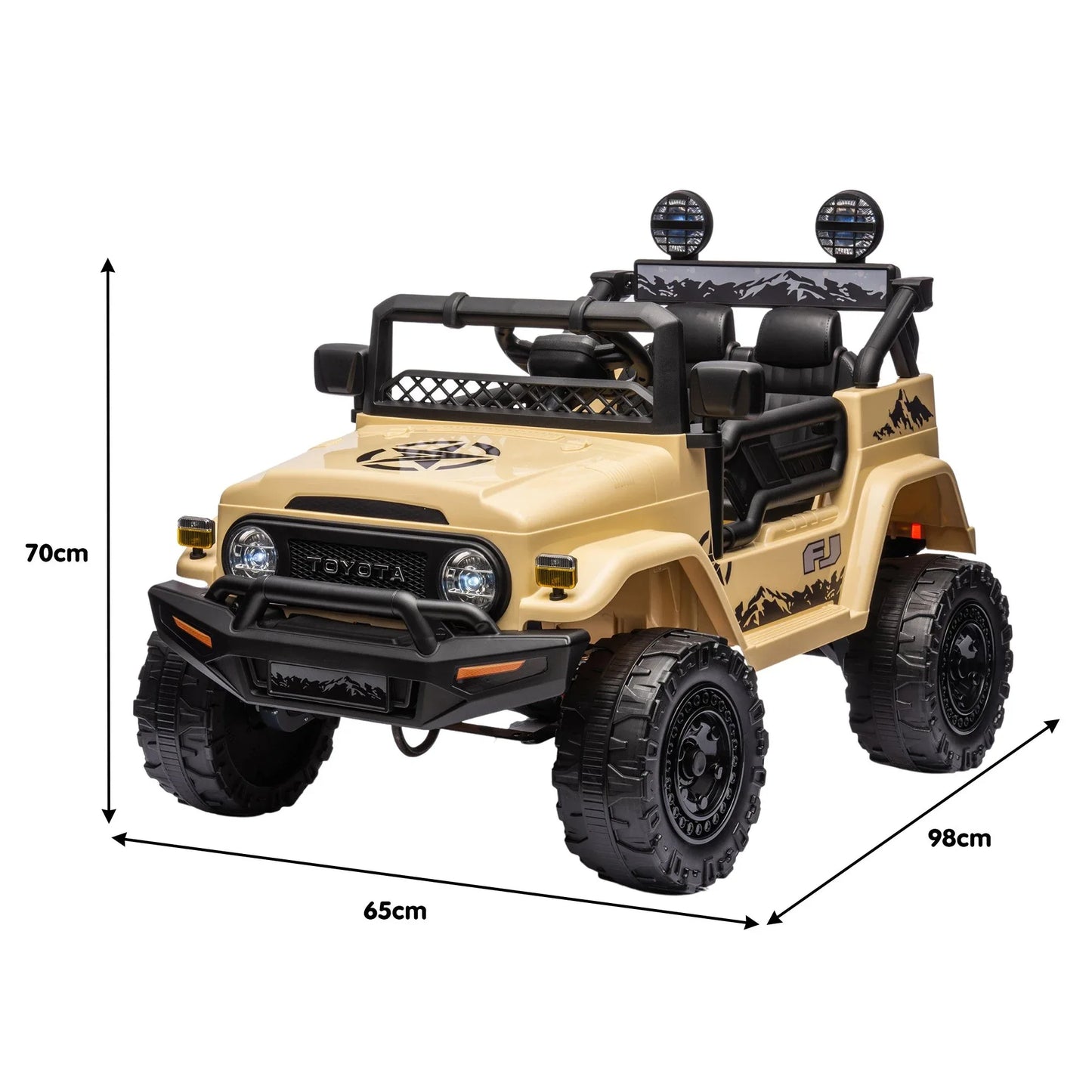 Kahuna Authorised Toyota Fj Cruiser Kids Electric Ride On Car - Khaki - Mekamart Australia