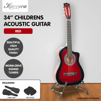 Karrera Childrens Acoustic Guitar Kids - Red - Mekamart Australia