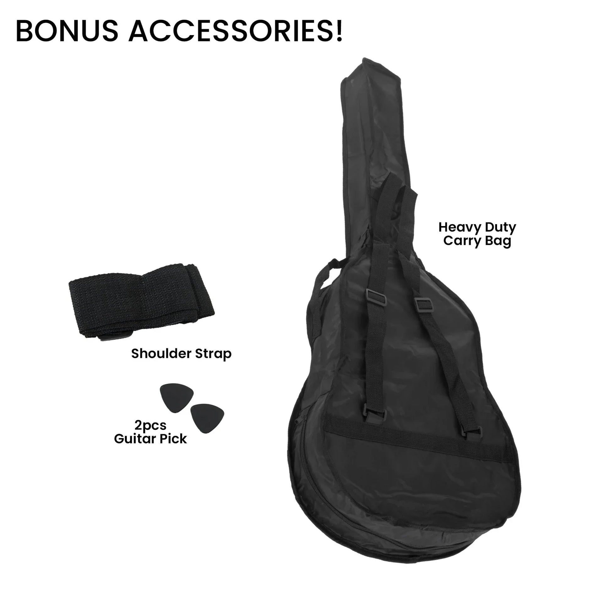 Karrera 38in Cutaway Acoustic Guitar with guitar bag - Natural - Mekamart Australia