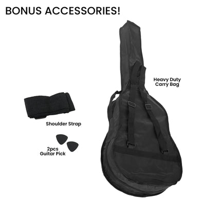 Karrera 38in Cutaway Acoustic Guitar with guitar bag - Pink - Mekamart Australia