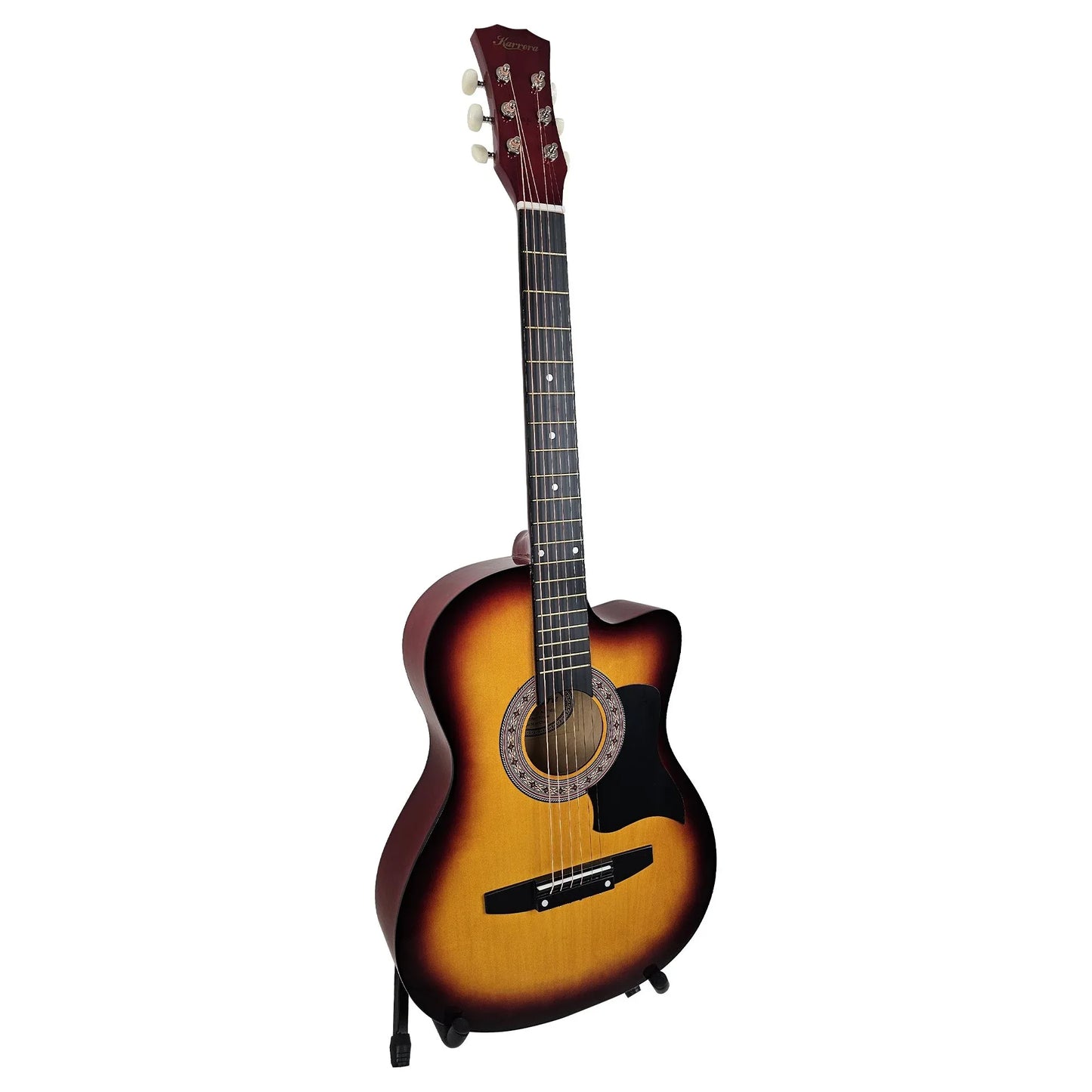 Karrera 38in Pro Cutaway Acoustic Guitar with Bag Strings - Sun Burst - Mekamart Australia