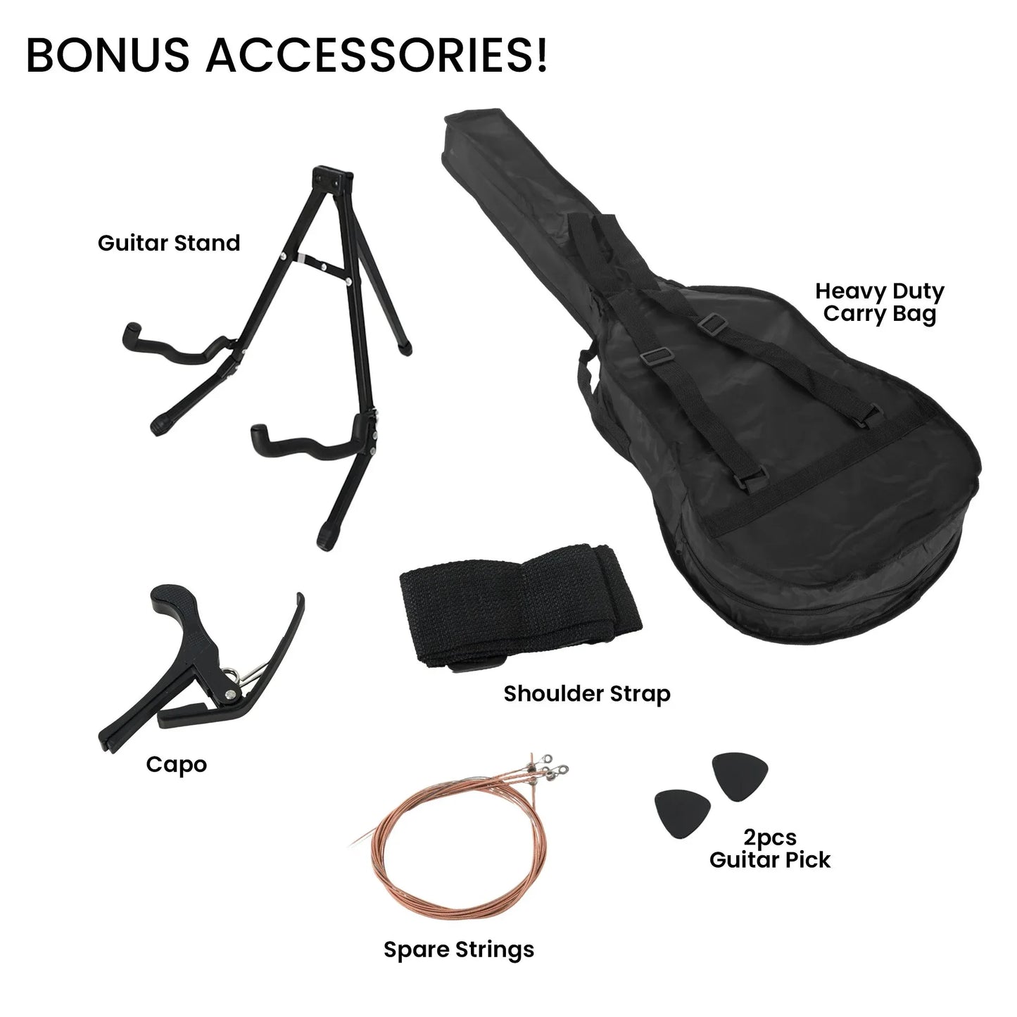 Karrera 38in Pro Cutaway Acoustic Guitar with Bag Strings - Blue Burst - Mekamart Australia