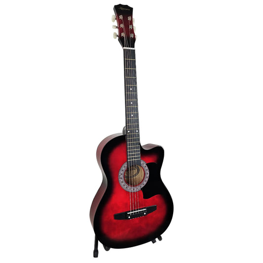 Karrera 38in Pro Cutaway Acoustic Guitar with guitar bag - Red Burst - Mekamart Australia