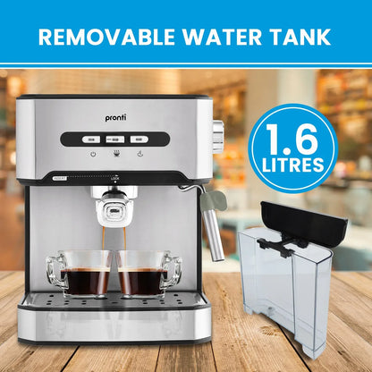 Pronti 1.6L Automatic Coffee Espresso Machine with Steam Frother - Mekamart Australia