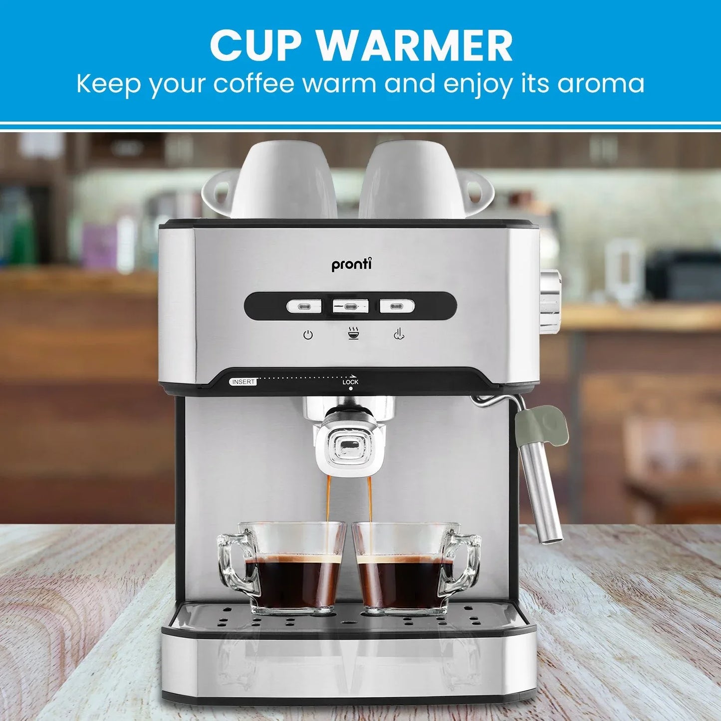 Pronti 1.6L Automatic Coffee Espresso Machine with Steam Frother - Mekamart Australia
