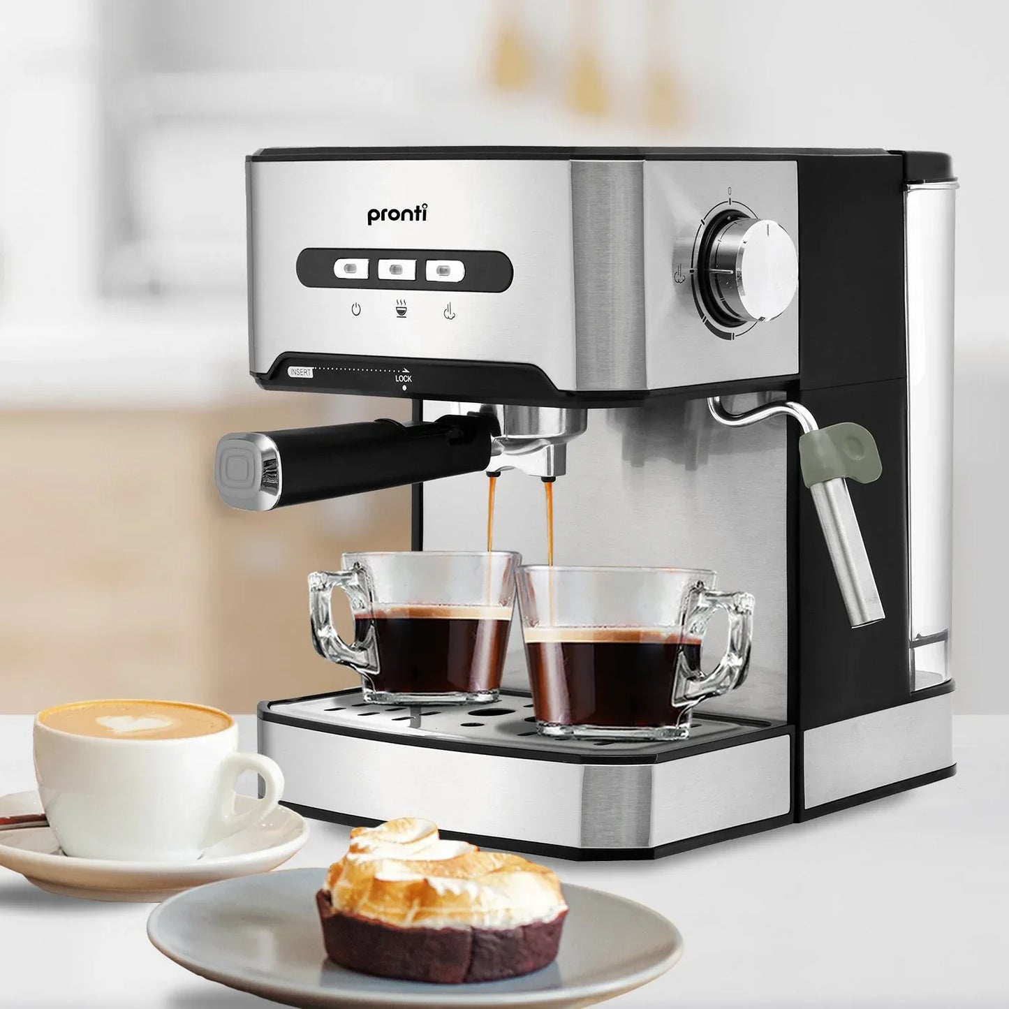 Pronti 1.6L Automatic Coffee Espresso Machine with Steam Frother - Mekamart Australia