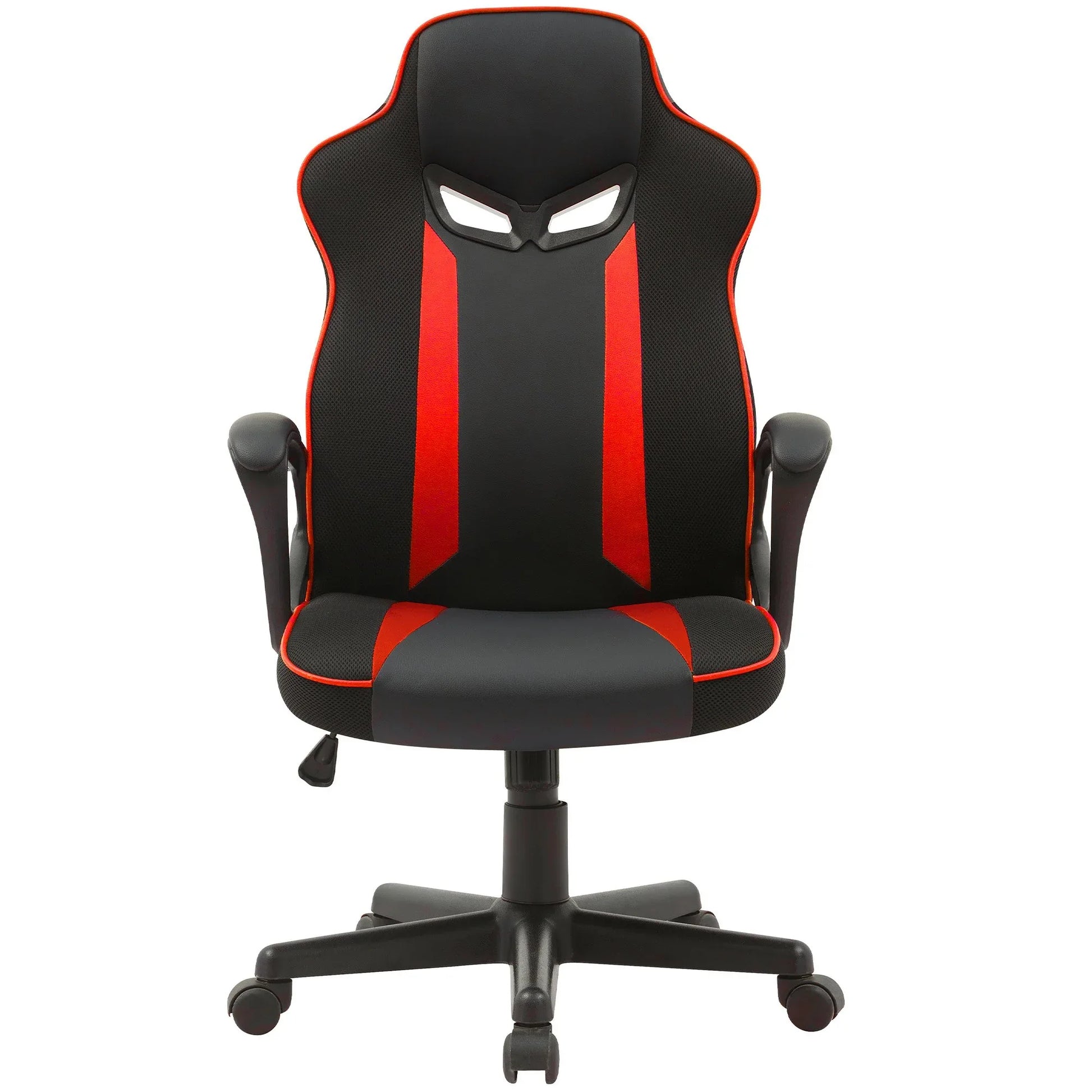 Sarantino Fayzo Racing Reclining Office Gaming Chair Black And Red Adjustable Computer Desk Seat With Adjustable Height, Breathable Mesh Back, Padded Armrests - Mekamart Australia