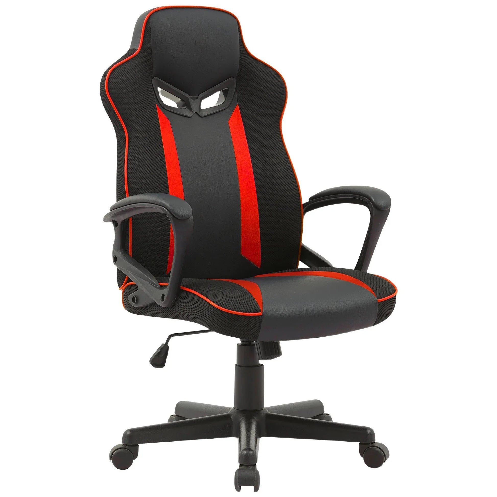 Sarantino Fayzo Racing Reclining Office Gaming Chair Black And Red Adjustable Computer Desk Seat With Adjustable Height, Breathable Mesh Back, Padded Armrests - Mekamart Australia