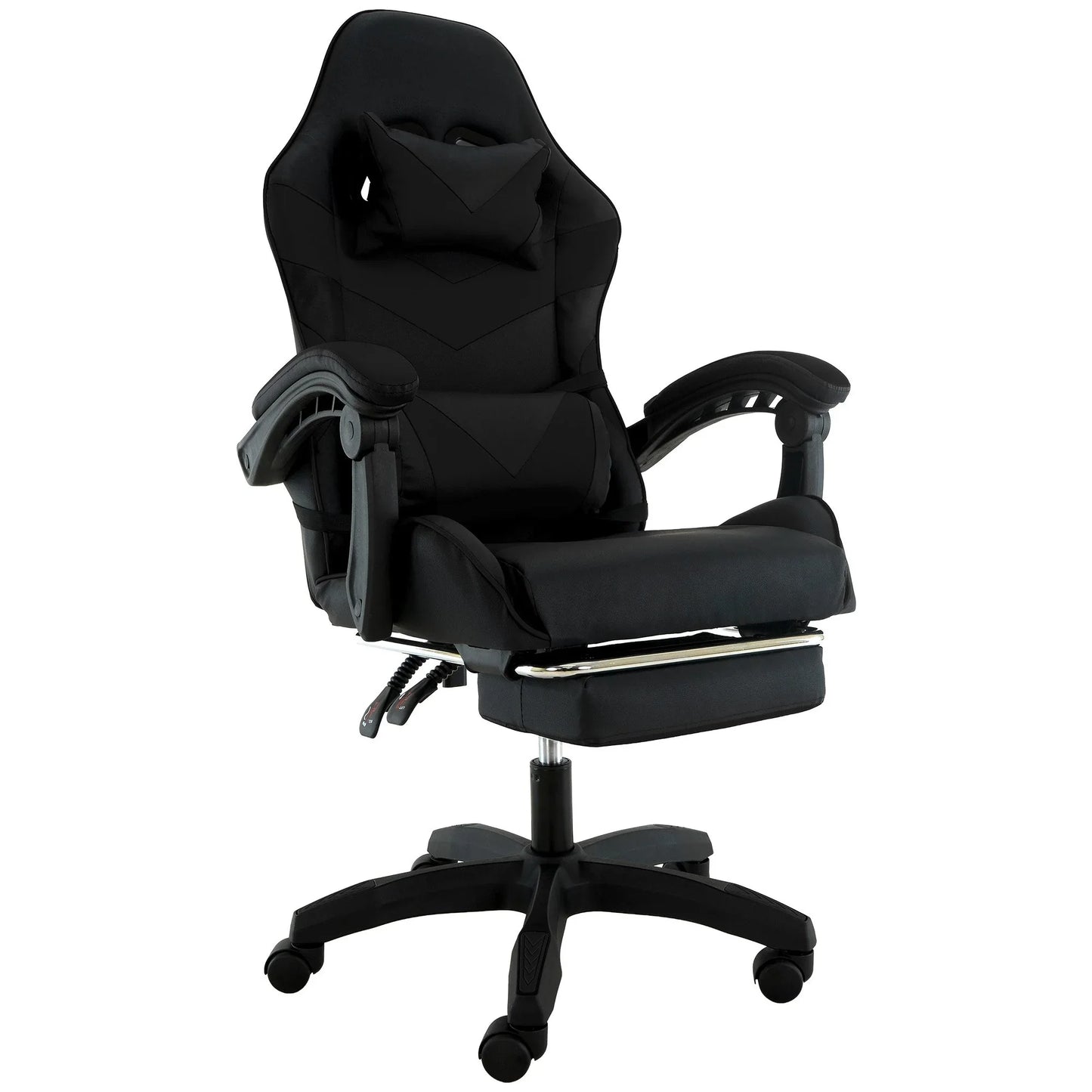 Sarantino Cueva Reclining High Back Office Gaming Chair Black Retractable Footrest Computer Seat - Mekamart Australia