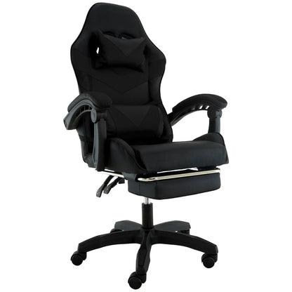 Sarantino Cueva Reclining High Back Office Gaming Chair Black Retractable Footrest Computer Seat - Mekamart Australia