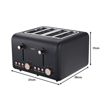 Pronti Toaster, Kettle & Coffee Machine Breakfast Set - Black - Mekamart Australia