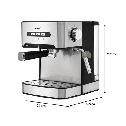 Pronti Toaster, Kettle & Coffee Machine Breakfast Set - Black - Mekamart Australia