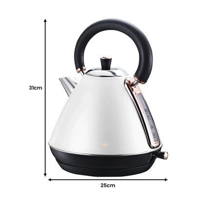 Pronti Toaster, Kettle & Coffee Machine Breakfast Set - White - Mekamart Australia