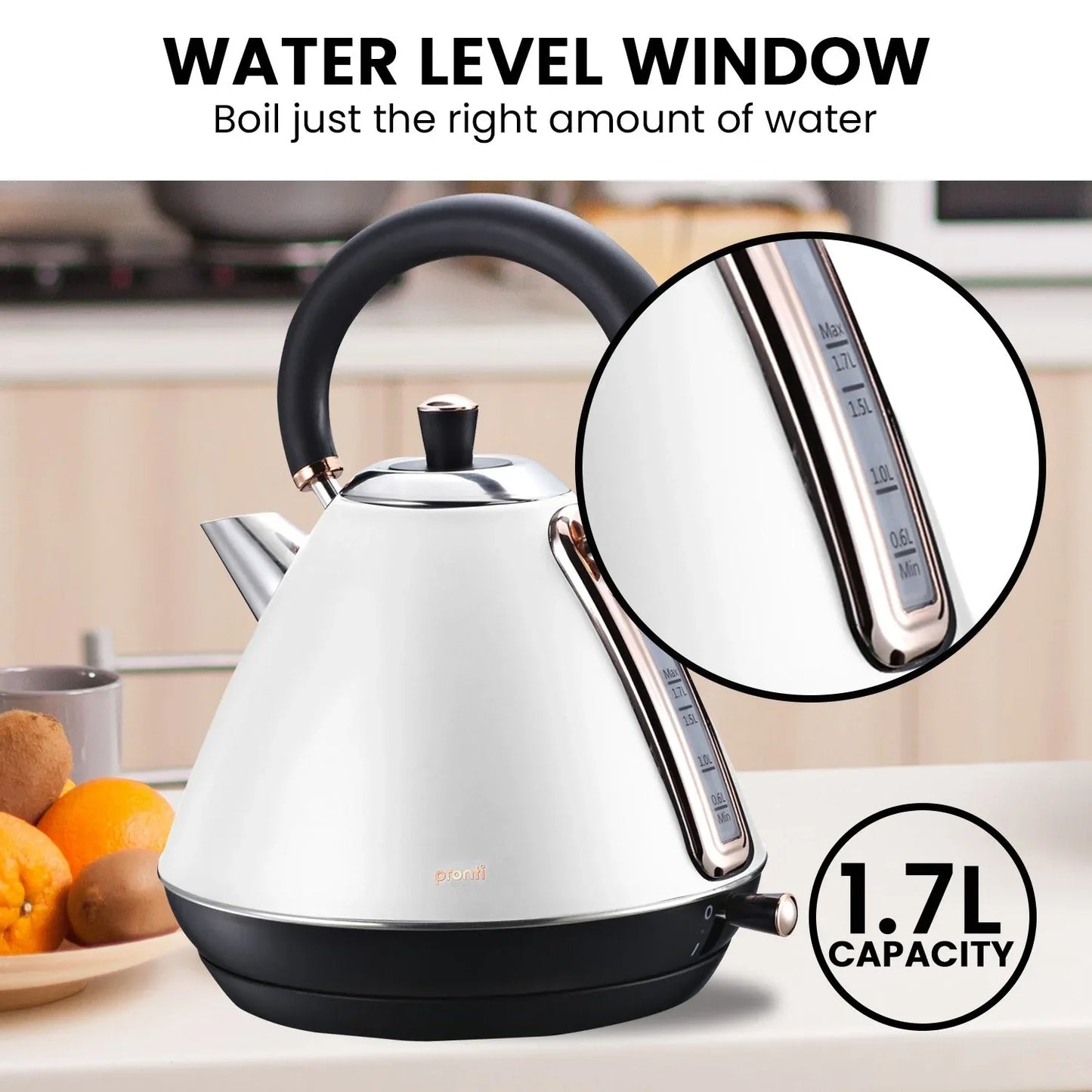 Pronti Toaster, Kettle & Coffee Machine Breakfast Set - White - Mekamart Australia
