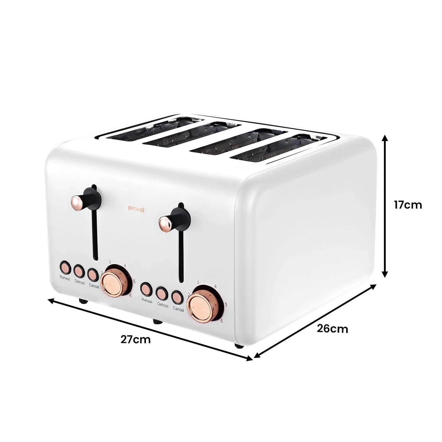 Pronti Toaster, Kettle & Coffee Machine Breakfast Set - White - Mekamart Australia