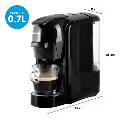 Pronti HomeMaid 3-in-1 Coffee Machine Multi-Capsule Pods and Ground Coffee Nespresso & Caffitaly Compatible CM-511HM - Mekamart Australia