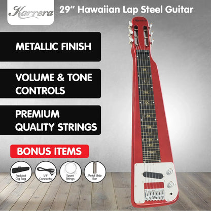 Karrera 6-String Steel Lap Guitar - Metallic Red - Mekamart Australia