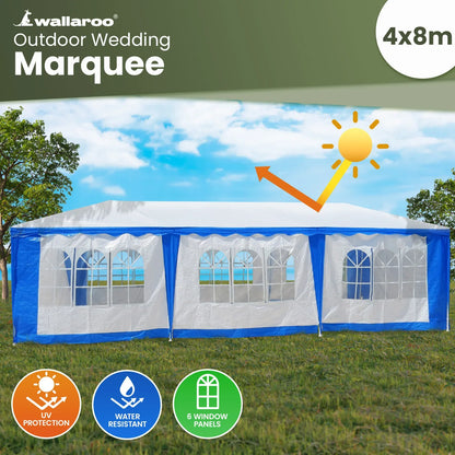 Wallaroo 4x8 Outdoor Event Wedding Marquee Tent Blue - Mekamart Australia
